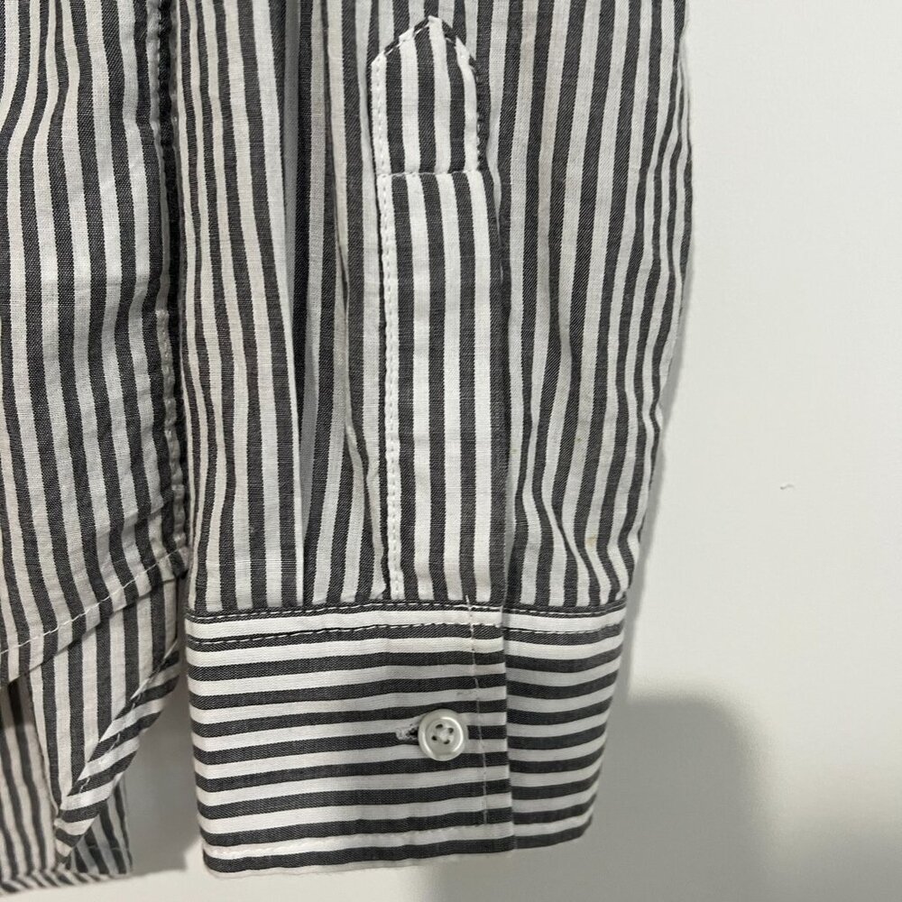 Rails White & Gray Striped Button Down Top With A… - image 4